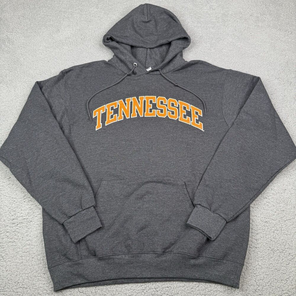Tennessee Volunteers Hoodie Mens Large Gray Champion Fleece Pullover Sweatshirt